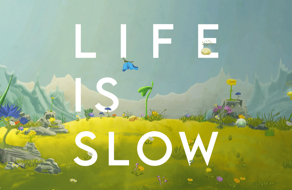 A banner for »Life is Slow« by freelance artist Lucius Amberg.